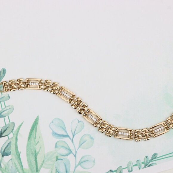 "Elegant Rose Gold Plated Bracelet with Sparkling Crystal Accents, XPBL0912 - Picture 3 of 12